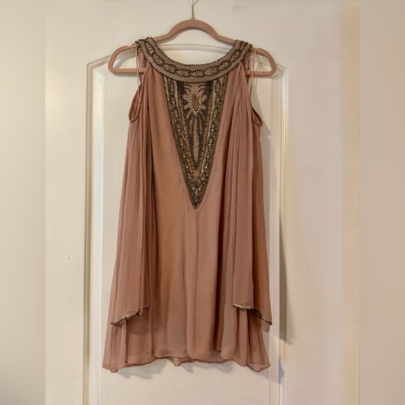Free People Luna Pink Embellished  Mini Dress - Picture 2 of 10